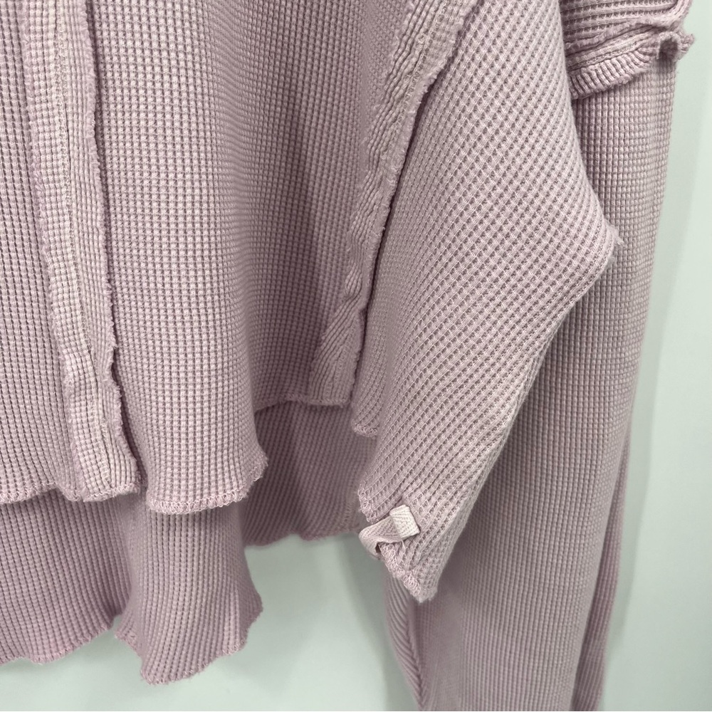 NWT We The Free People Lavender Ellie Thermal Oversized Top M - Picture 8 of 11